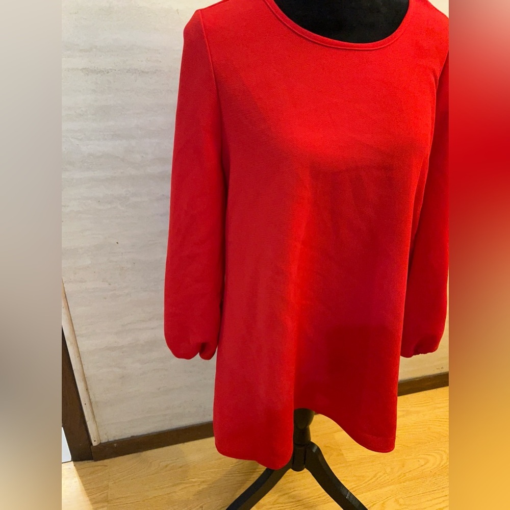 IC Collection By Connie K Bold Scarlet Tunic Top - Picture 3 of 13